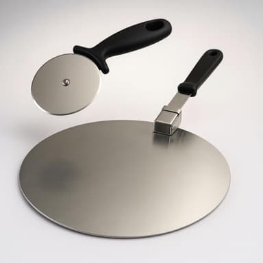 Pizzaschieber/Pizzaschaufel mit Pizzaschneider im Set