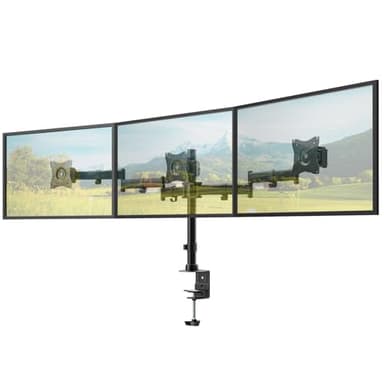 Monitor Halterung 3 Monitore 13"–27", VESA 75/100, je 8kg Tragkraft, Höhenverstellbar, Ergonomisch für Homeoffice & Gaming, Bildschirmhalterung mit Klemme