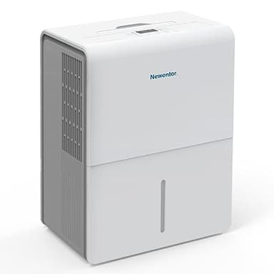 Newentor Luftentfeuchter 25L/24h, Für 215m³/80m² Räume - 3 fache Geräuschreduktion - 290W Stromsparender Chip - 10 J. Gar. - Für Keller, Bad - Mit 1M Ablaufschlauch &Abnehmbarem Filter, Timer
