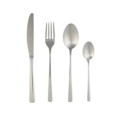 Russell Hobbs COMBO-2151 Vienna Deluxe Cutlery Set, 48 Piece, Stainless Steel, 12 Places, Mirror Finish, Dinnerware, New Home Gift, Stainless Steel, 15 Year Warranty, Black