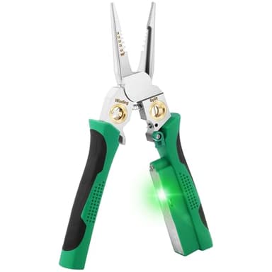 8 in 1 Abisolierzange, Abisolierwerkzeug mit Spannungsprüfer, Kabelschneider mit Zange, Twister, Crimper, Spalten, Abisolierwerkzeug für 10-18 AWG für Elektrikerarbeiten