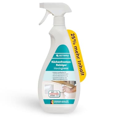 HOTREGA Küchenfronten Reiniger Hochglanz 750 ml | pH-neutral, fettlösend & streifenfrei | Für lackierte, folierte & glänzende Oberflächen