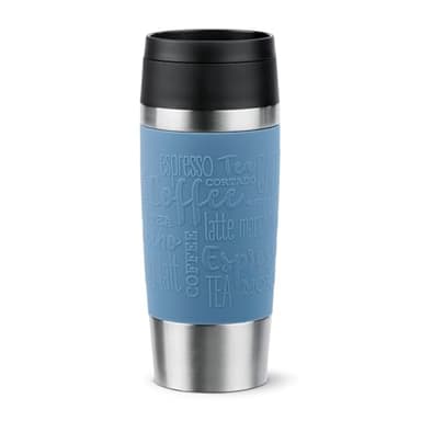Emsa Travel Mug 360 ml Classic Isolierbecher, Kaffeebecher aus Edelstahl, neuer Komfort-Schraubverschluss, 4h heiß und 8h kalt, 100% dicht, spülmaschinenfest, 360°-Trinköffnung, aquablau, N20211