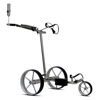 tour made Haicaddy HC5 Edelstahl I Golftrolley Elektrisch I kleinstes Packmaß I Lithiumakku 27-36 Loch I Bergabfahrbremse & viel Zubehör I Deutsche Markenqualität