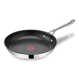Jamie Oliver by Tefal Cook's Direct On Bratpfanne 28 cm, Edelstahlpfanne Induktion, Antihaftbeschichtung, backofenfest, Edelstahl, genieteter Griff, E3040644