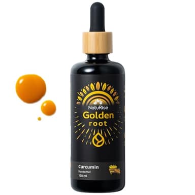 NatuRise® Kurkuma Tropfen Hochdosiert [HOHE BIOVERFÜGBARKEIT] - Liposomales Curcumin mit Sanddornextrakt - Kurkumin Extrakt 100% Vegan - UV-Glas & Pipette mit Dosierskala - Laborgeprüft (100ml)