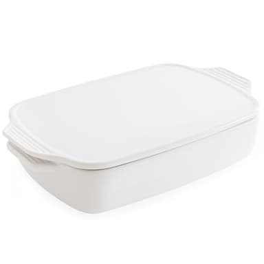 Chef Pomodoro Auflaufform Keramik (39,3 × 30 cm), tiefe Lasagne Auflaufform, vielseitige Auflaufformen für Tiramisu, Aufläufe und Ofengerichte, elegante Backform für den Ofen