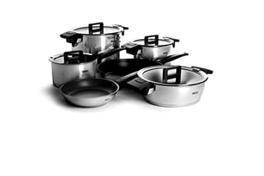 WOLL – Concept Topf- & Pfannenset 10-tlg. Edelstahl – Induktion – für alle Herdarten – backofenfest bis 200 °C – komplettes Kochgeschirr silber
