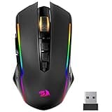 Redragon Gaming Maus Kabellose, RGB Wiederaufladbare Gaming-Maus mit 9 Macro Editing Programmierbare Tasten/8000 DPI, Ergonomische Wireless Gaming Maus, 70Hrs für PC/Mac Gamer