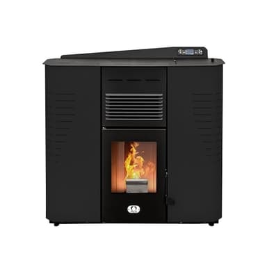 STUFE A PELLET ITALIA Marmolada 14 KW WiFi | Pelletöfen Effizienz 92% Heizt 130m² Autonomie 19 Std WiFi-Steuerung Programmierbar 5 Geschwindigkeiten und Kräfte Kompaktes Design 24 M Garantie Schwarz