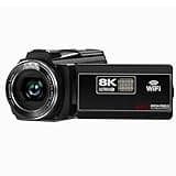 MeevrgR 8K-Videokamera, 64 MP CMOS-Sensor, 18-facher Digitalzoom 4K/60 FPS & Infrarot-Nachtsicht, 7,6 cm (3 Zoll) Touchscreen, WLAN und HD-Ausgang (schwarz)