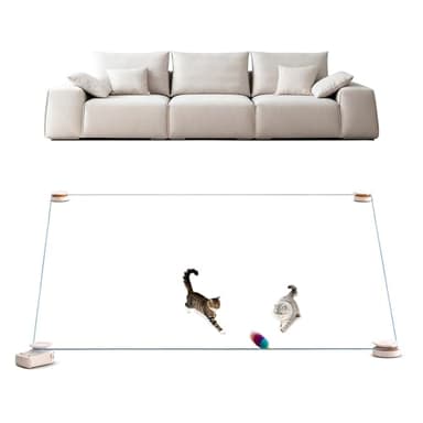 Hedsuin Interaktives Katzenspielzeug für Wohnungskatzen – Automatisch & Manuell, Bewegendes Beschäftigungsspielzeug für Katzen/Kätzchen, Training & Mentale Stimulation, Jagdspielzeug (H1K3)