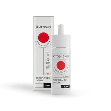KIYOMI SKIN Porenverfeinerndes Niacinamide Serum 30ml mit 5-ALA und Hyaluronsäure gegen große Poren, trockene Haut, ebenmäßige Haut - dermatest sehr gut, Gesichtsserum gegen Pickel und Pickelmale