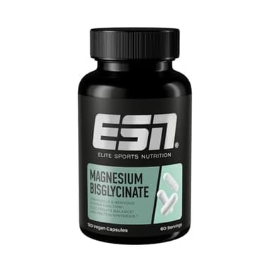 ESN Magnesium Caps, 120 Kapseln, 194 mg Magnesium pro Tagesportion - Magnesiumbisglycinat-Kapseln, Hohe Bioverfügbarkeit - Made in Germany