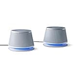 Amazon Basics Stereo-2.0-Lautsprecher für PC oder Laptop, 3,5-mm-AUX-Eingang, USB-Stromversorgung, 1 Paire, Silber