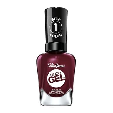 Sally Hansen Miracle Gel Nagellack, ohne künstliches UV-Licht Wine Stock, Weinrot, mit intensiv glänzendem Gel-Finish, Nr. 480 (1 x 14,7 ml)