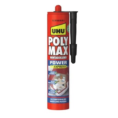 UHU POLY MAX POWER Montagekleber schwarz, Kartusche 425g