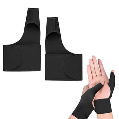 2 Stücke Daumensattelgelenk Bandage,Elastische Daumen Handgelenkschiene Kompressionshülse,Daumen Handbandage,Daumenorthese Handbandage mit Gel Lindert Schmerzen im Handgelenk und Daumen