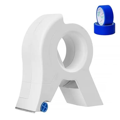 Masking Master mit Kreppband, Abdeckbandabroller,Tragbares Abdeckset,Handmasker, vormontiertes Abdeckfolien-Klebeband-Werkzeug für Zierleisten, Böden, Fenster und Türrahmen