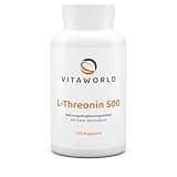 vitaworld L-Threonin 500 mg, essenzielle Aminosäure, 120 Kapseln