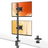 WORLDLIFT Monitor Halterung 2 Monitore, Vertikale Doppelmonitorhalterung für 17-32-Zoll-LCD-LED-Bildschirme, 2 Montageoptionen, VESA 75x75-100x100mm, Schwarz 9KG