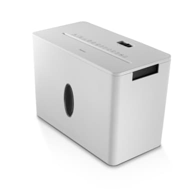 Hama Aktenvernichter P4 T4 E3 (Papierschredder mit Sicherheitsstufe, DSGVO konform, mit Einzug, auch für Plastikkarten, Aktenschredder Kreuzschnitt, inkl. 8l Papierkorb mit Sichtfenster) weiß