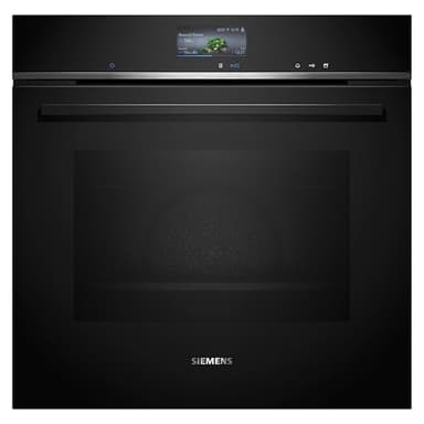 Siemens HS736G3B1, Smarter iQ700 Einbau-Dampfbackofen, 60 x 60 cm, Schwarz, Made in Germany, Hydrolyse Selbstreinigung, Bratenthermometer, Air Fry, Farb-Display, 4D Heißluft, Backautomatik, Pizzastufe