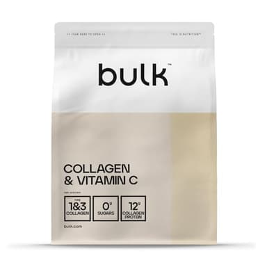 Bulk Kollagen und Vitamin C Pulver, Kollagen Peptide, Erdbeere, 500 g