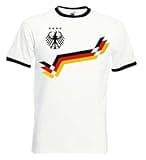 NIMAMA Herren T-Shirt Deutschland Retro Trikot Fußball - Weiß L