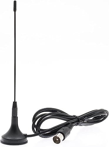 Anadol DVB-T/DVB-T2 Antenne mit Magnetfuß & 1.5m Kabel, für alle DVB-T/T2 Geräte & DAB Radio, Zimmerantenne für Receiver/Fernseher, für Freenet TV geeignet, für innen und aussen, DVBT DVBT2