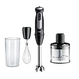 Braun MultiQuick 5 Pro MQ55236M, Stabmixer mit 25 Geschwindigkeiten, EasyClick Plus System für Zubehör, 1000W, Schwarz inkl. Schneebesen, Zerkleinerer (500 ml) & Mix- und Messbecher (600 ml)