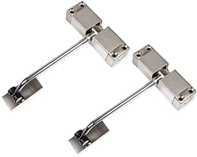 Stahlia Türschließer Stangentürschließer (2 Stück) Türdämpfer Federschließer einstellbar für Zimmertüren EDELSTAHL-Gehäuse justierbare Türfeder mit Rollen inkl. Montageset