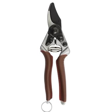 FELCO 6 ELITE Gartenschere ergonomisch für Rechtshänder, mittlere Handgröße, Ledergriffe, Black F-Tech Klinge, 20 mm Schnittdurchmesser, 195 mm Länge, Swiss Made
