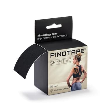 Pinotape Sport - Sensitive Tape - Light Black- 5 cm x 5 m - wasserfestes Kinesiotape - für sensible Haut - latexfrei - starke Haftung (1 Tape = 5 Meter)