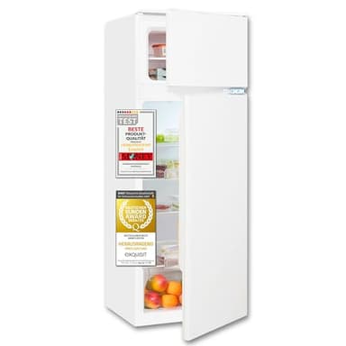 Exquisit Einbau Kühl-Gefrierkombination, Schlepptürmontage, 145 cm Höhe, 4-Sterne-Gefrierfach, 205 Liter, Kühlschrank mit Gefrierfach, EKGC265-40-040F