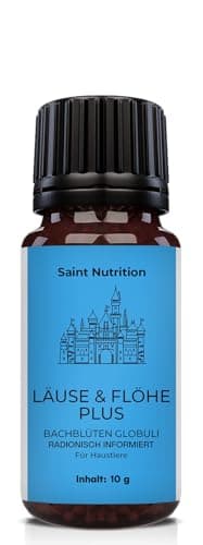 Saint Nutrition® LÄUSE & FLÖHE Plus Kügelchen als Unterstützung beim Laus & Floh Befall, für Katzen und Hunde - die natürliche Alternative - pflanzliches Mittel & Hausmittel mit Bachblüten | 10g