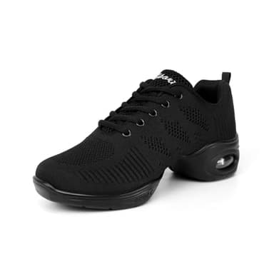 Asyusyu Tanzsneaker Damen Atmungsaktiv Tanzschuhe Dance Sneaker mit Luftkissen für Jazz Line Dance Cheerleading Zumba-38EU