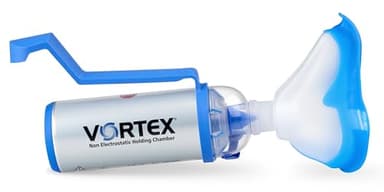 PARI VORTEX Inhalierhilfe mit Erwachsenenmaske und Einhand-Bedienhilfe zur Inhalation in Kombination mit Medikamentensprays – Für Erwachsene