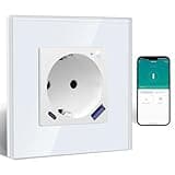 BSEED ZigBee Steckdose mit USB C 20W Schnellladegerät mit Verbrauchsmessung,WLAN Steckdose Unterputz für Alexa/Google Home,Smart Steckdose mit Strommessung 16A,1 Fach Weiß(Gateway Hub Bedarf)