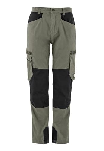 pka Cargo Work Arbeitshose für Herren - mit Stretch aus 98% Baumwolle & 2% Elasthan in Oliv/Schwarz Größe 50
