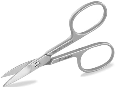 Nagelschere aus Solingen Classic Modell mit einseitiger Mikroverzahnung Fußnagelschere Made in Germany mit Extra Scharfer und gebogener Schnittfläche für Hände und Füße Edelstahl Rostfrei 9,5 cm