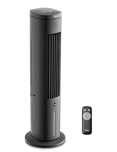 Midea Turmventilator mit 5L Wasserkühlung | Luftkühler mobil | Mobile Klimaanlage ohne Abluftschlauch | Verdunstungskühler, 3 Geschwindigkeitsstufen,75° Schwenkfunktion, 7h Timer, Leiser