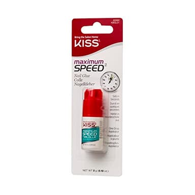 KISS Nagelkleber Maximum Speed 3g – Schnelltrocknender Nagelkleber zum Aufkleben und Reparieren von Kunstnägel - sekundenschnell - Einzeltropfen-Applicator