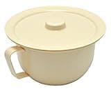 Pflegehome24® Nachttopf mit Deckel, creme, Stechbecken Bettpfanne