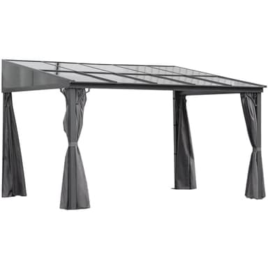 Terrassendach Toledo Gartenpavillon Aluminium | Hardtop Pavillon 3x4m anthrazit