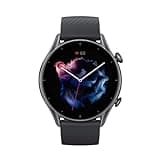 Amazfit Smartwatch GTR 3 46mm mit Gesundheitsüberwachung, SpO2, Zyklusüberwachung, GPS Sportuhr mit 150+ Sportmodi, 21 Tage Akku, Alexa für Herren Damen, Schwarz, Einheitsgröße