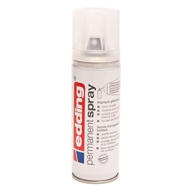 edding 5200 Permanentspray Klarlack - transparent glänzend - 200 ml - Acryllack für ein glänzendes Finish - zum Fixieren und Schützen der Lackierung - Klarlack Spray