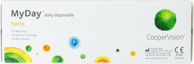 MYDAY Daily disposable Torisch Tageslinsen weich, 30 Stück / BC 8.6 mm / Dia 14.5 mm / CYL -1,75 / ACHSE 180 / -6 Dioptrien