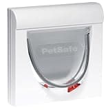 PetSafe Staywell Klassische Magnetische Katzenklappe, Magnet-Schlüssel gibt nur Ihrer Katze Zugang - hält fremde Tiere draußen, mit 4 Verschlussoptionen, für Katzen bis zu 7 kg, Weiß