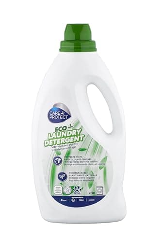 CARE+PROTECT ECO+ Öko Waschmittel, 1,5 L I Hypoallergenes, biologisch abbaubares Bio Waschmittel flüssig I Waschmittel sensitiv für helle & bunte Wäsche I Waschmittel Allergiker I Aloe Vera Duft